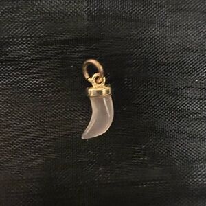 Rose quartz dainty Horn Cornicello Pendant from Italy